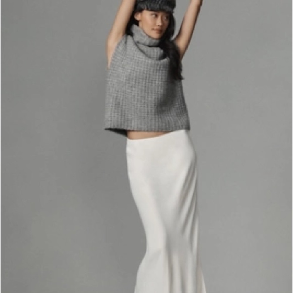 Anthropologie THE TILDA MAXI SLIP SKIRT | Cream